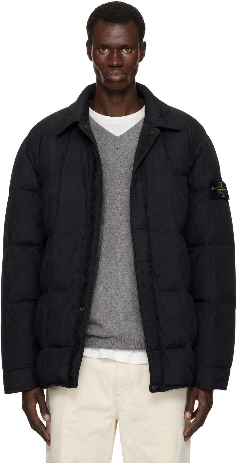 Black 4100033 Micro Twill Down Jacket 262828M178022