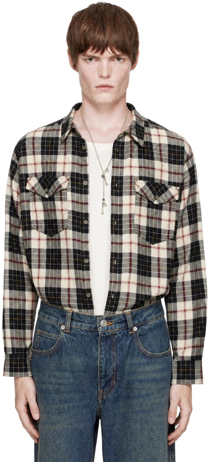 Black & Beige Saul Shirt 262600M192021