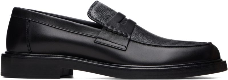 Black Check Pembroke Loafers 262376M231002
