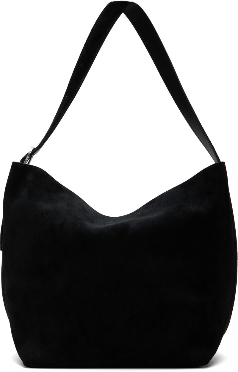 TOTEME Black Belted Suede Medium Tote 262771F049017
