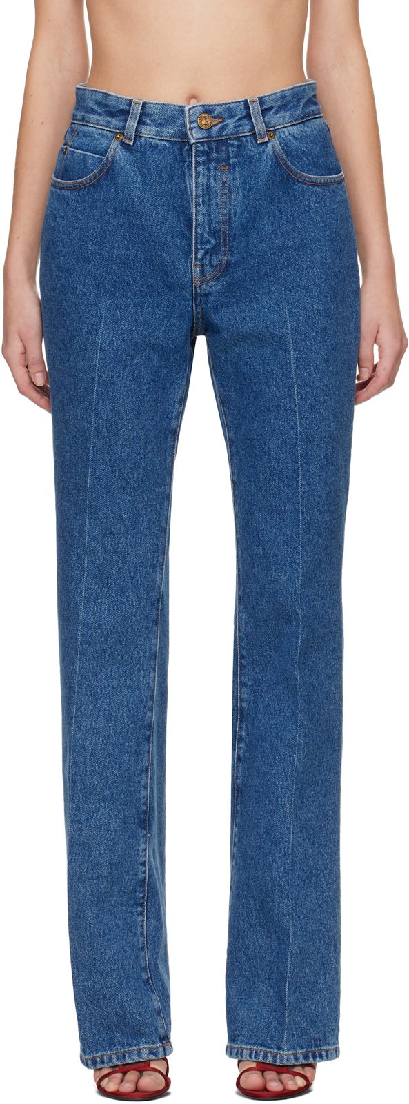 Blue Boot Cut Jeans 261251F069000