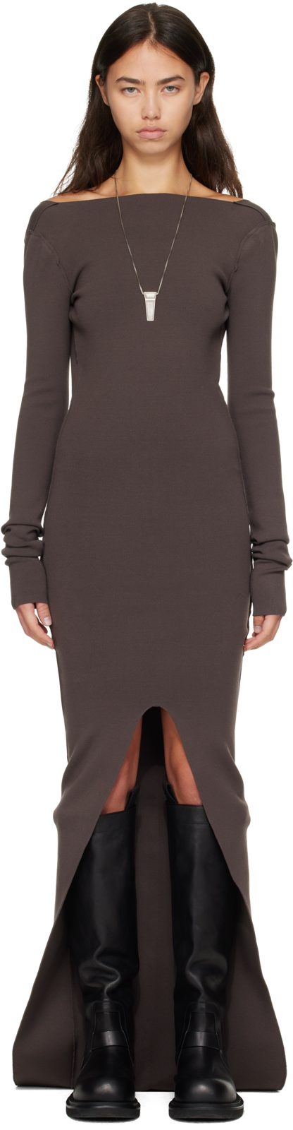 Gray Tower Tight Maxi Dress 262232F055019