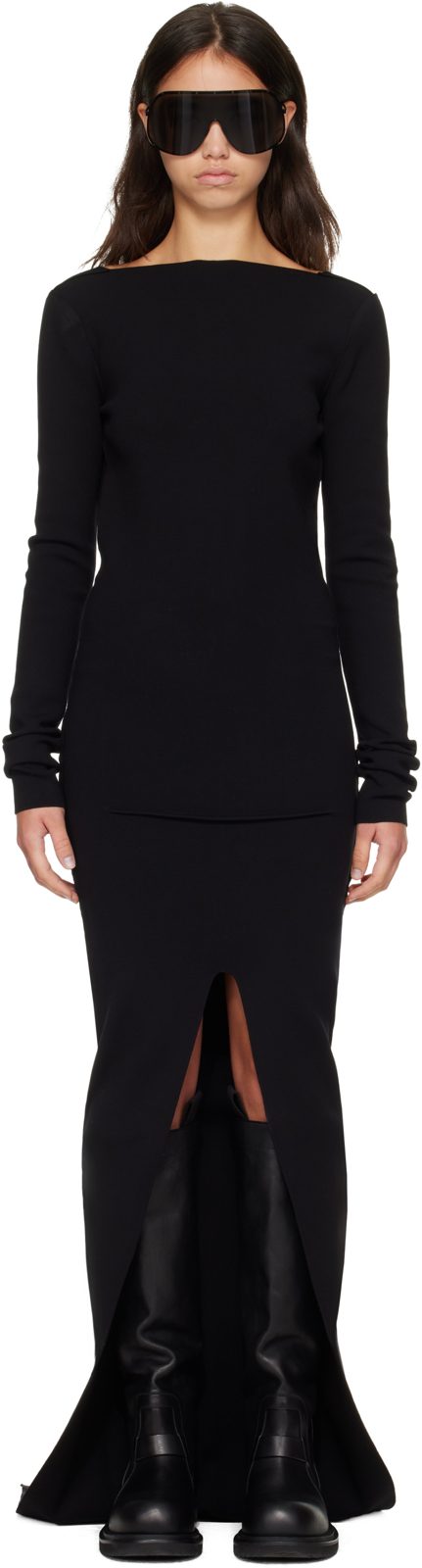 Black Tower Tight Maxi Dress 262232F055020
