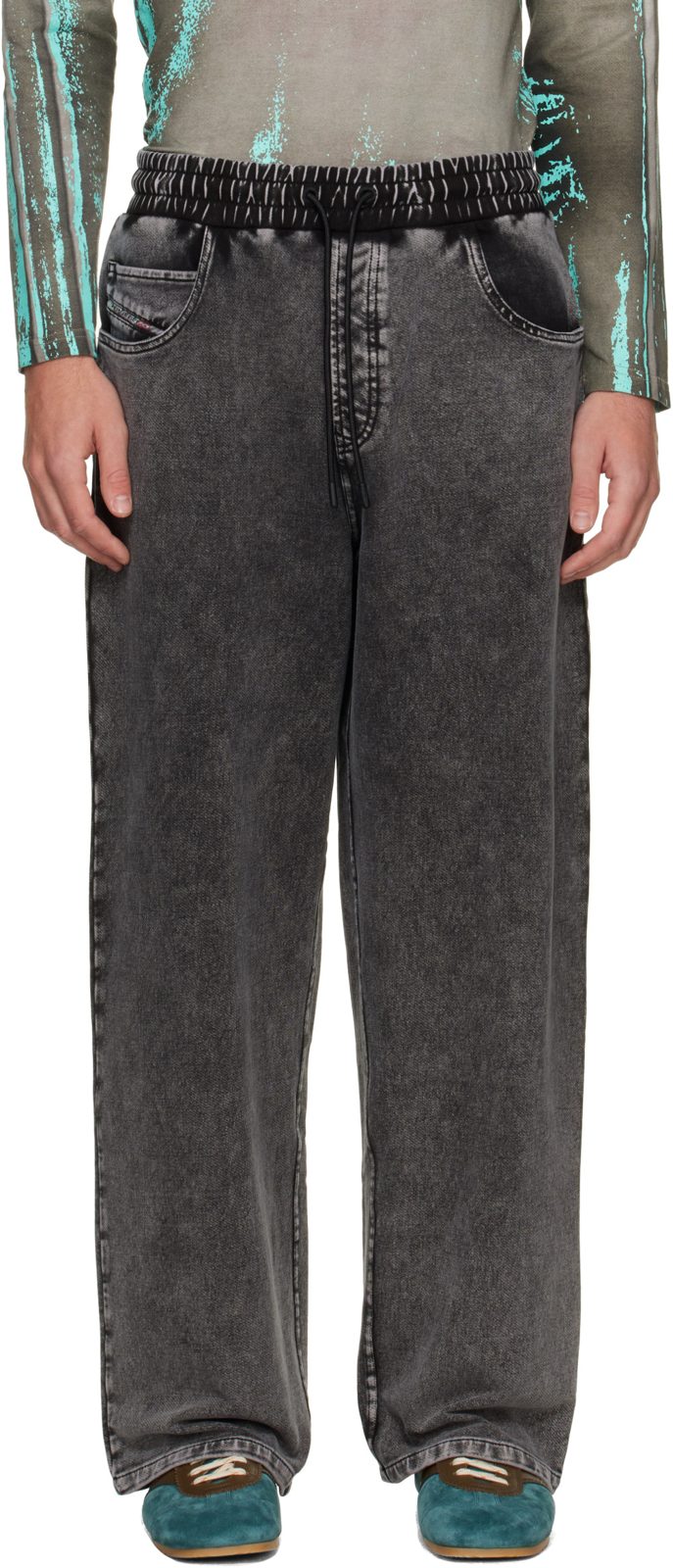 Gray Denim-Effect Sweatpants 262001M190001