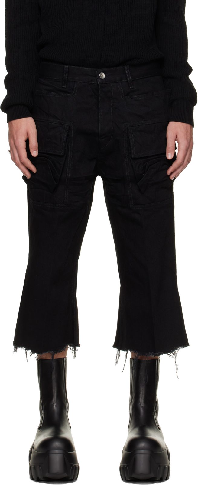 Black Tower Bolan Cutoff Cargo Pants 262232M188043
