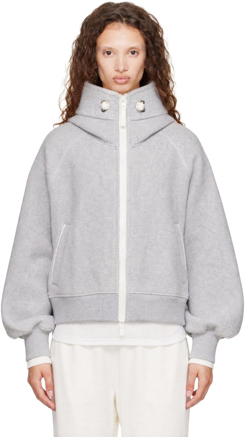 Gray Chilliwack Fleece White Disc Bomber Jacket 262014F097005