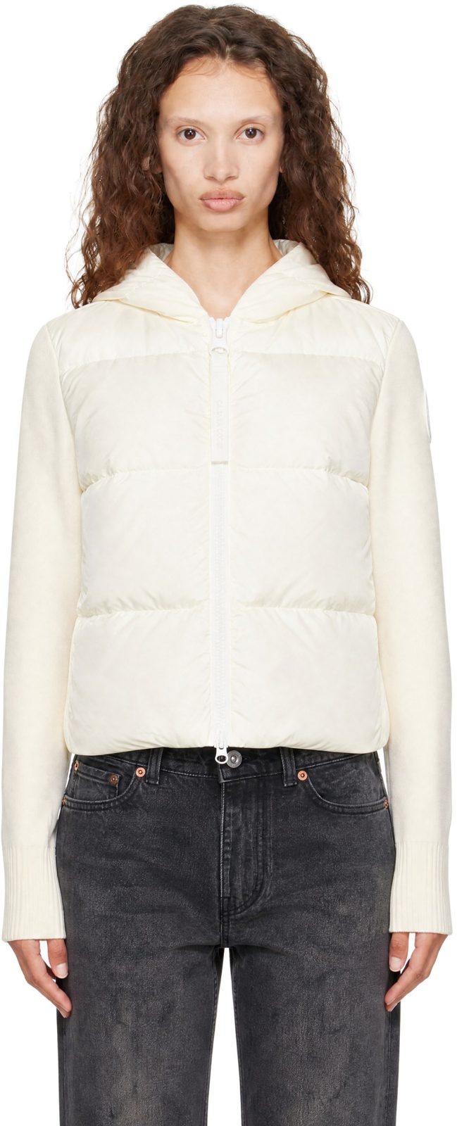 오프화이트 HyBridge Wide Quilt Knit Tonal Disc Down Jacket 262014F061009