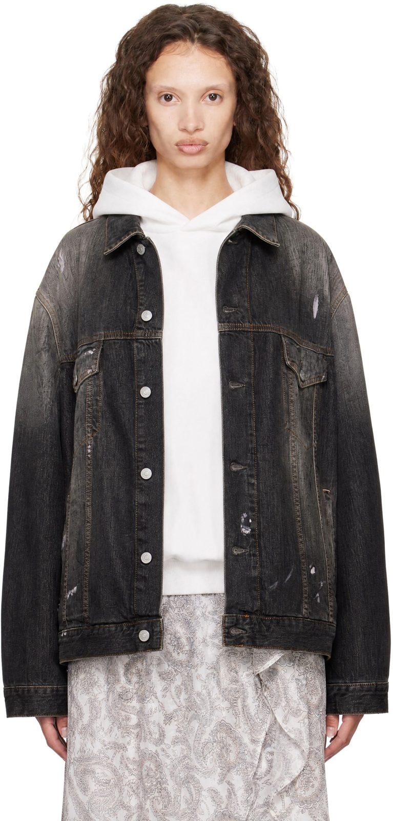 Black Robert Trafalgar Denim Jacket 252129F060010