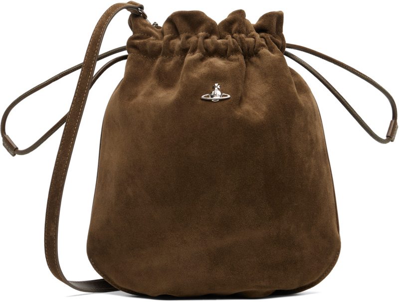 Khaki Drawstring Pouch Bag 262314F048047