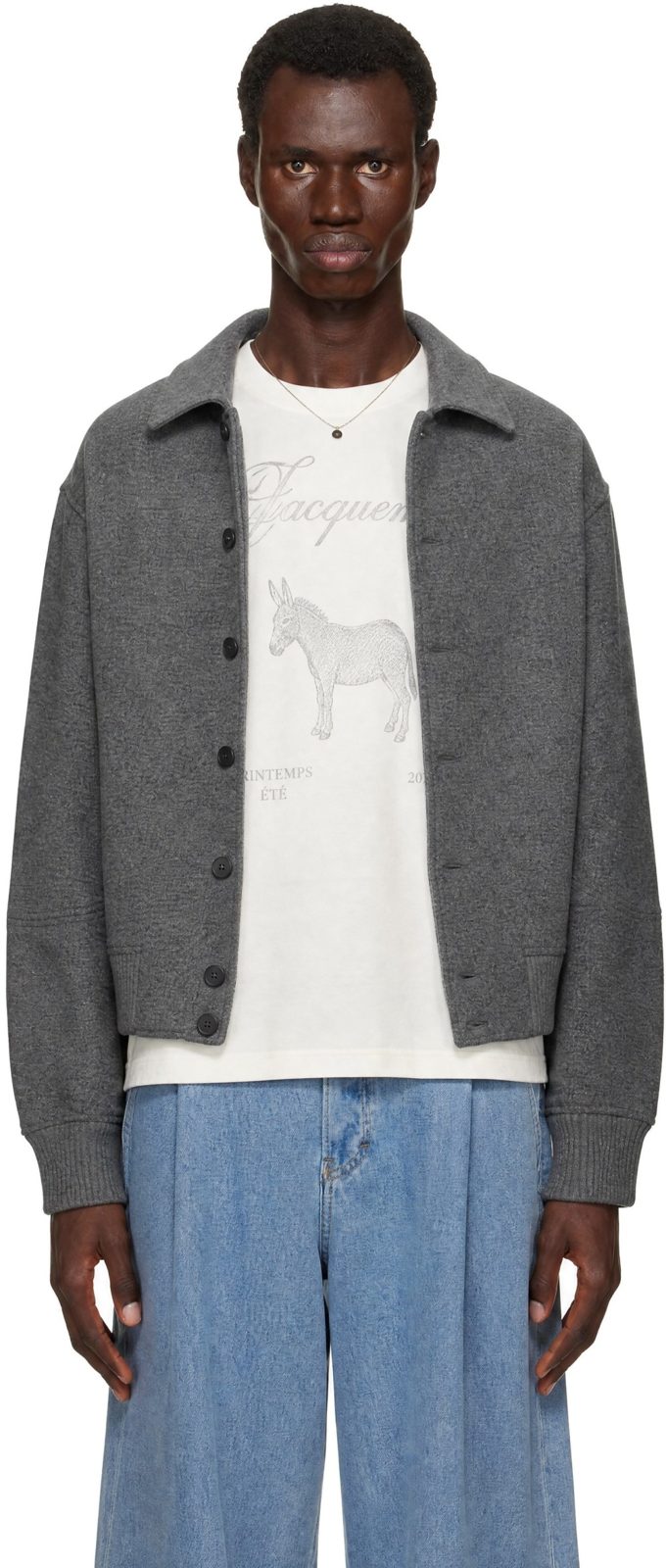 Gray The Feltro Bomber Jacket 252553M175003