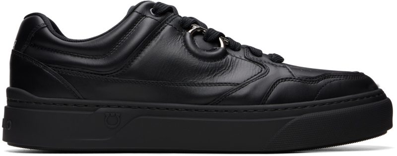 Black Gancini Leather Sneakers 262270M237003