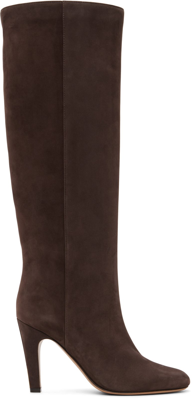 Brown Detailed Metal Heeled Tall Boots 262270F115001