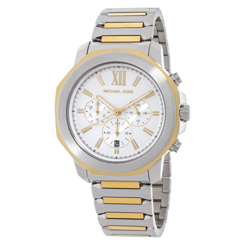 Michael Kors Oversized Prescott Chronograph Quartz White Dial Mens Watch MK9260