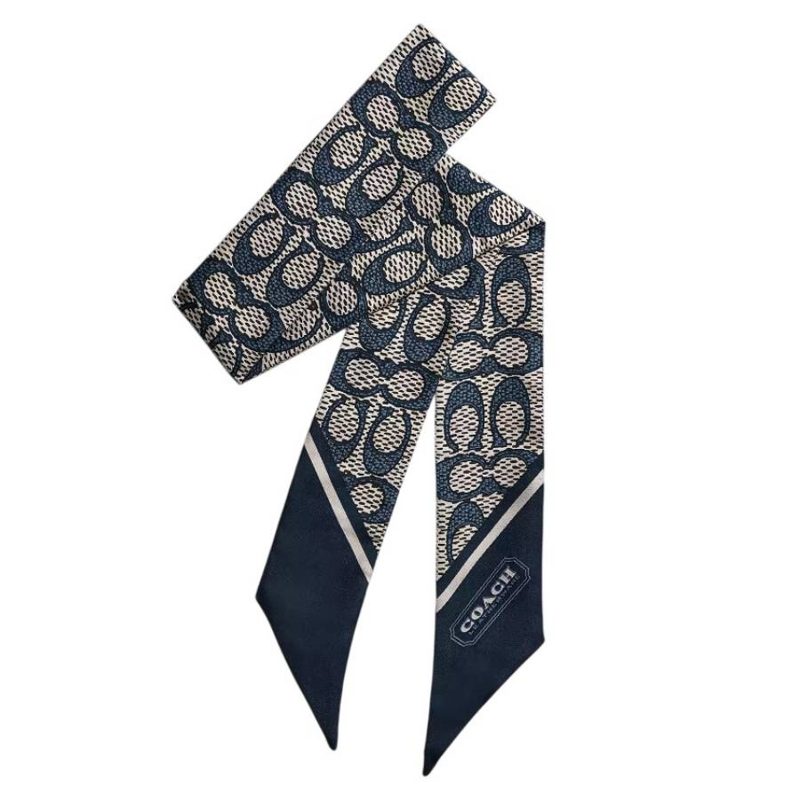 Coach Signature Print Silk Scarf