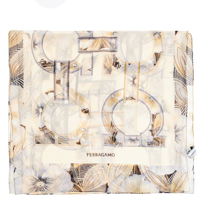 Gancini Archival Print Silk Scarf