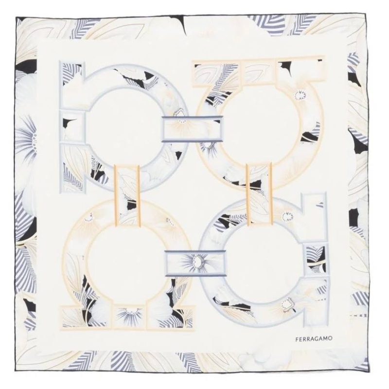 Brezza Printed Gancini Silk Scarf