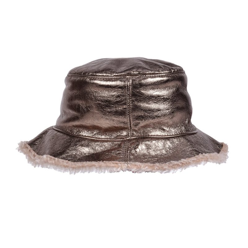 Brunello Cucinelli Womens Bamboo Bronze Foil Bucket Hat