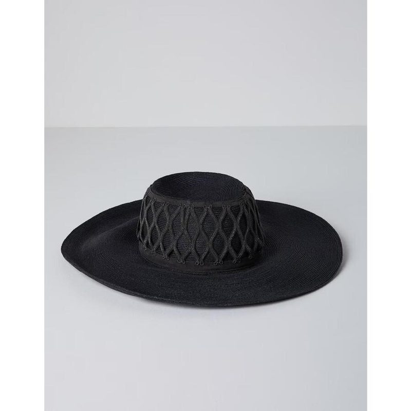 Brunello Cucinelli Womens Black Wide Brim Hat