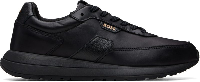 Black Brushed Leather Sneakers 262085M237067