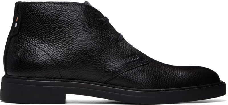 Black Wool-Lined Chukka Boots 262085M224002