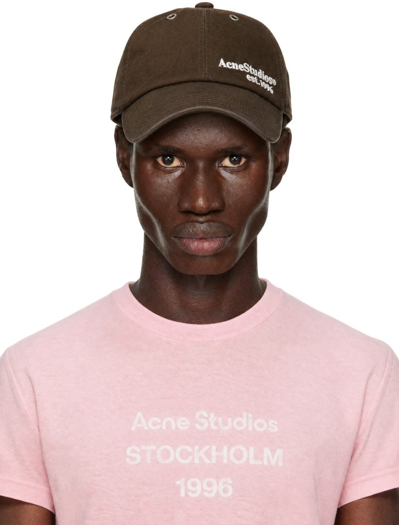 Brown Waxed Logo Cap 262129M139002