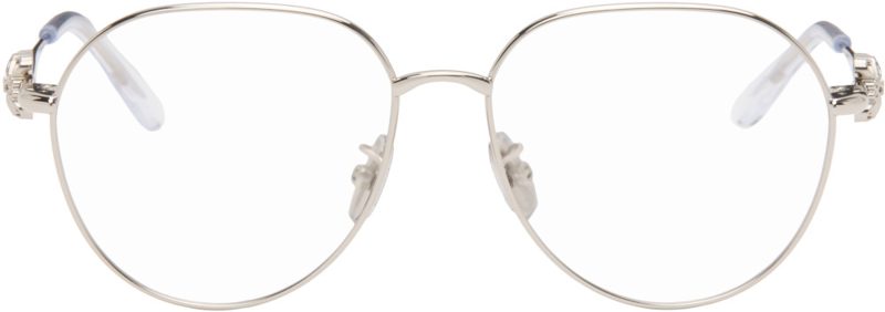 Silver Anagram Aviator Glasses 271677F004007