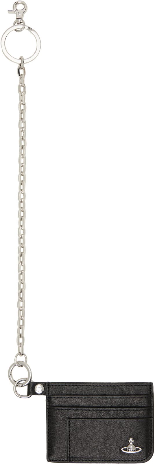Black Flat Chain Card Holder 262314M163051
