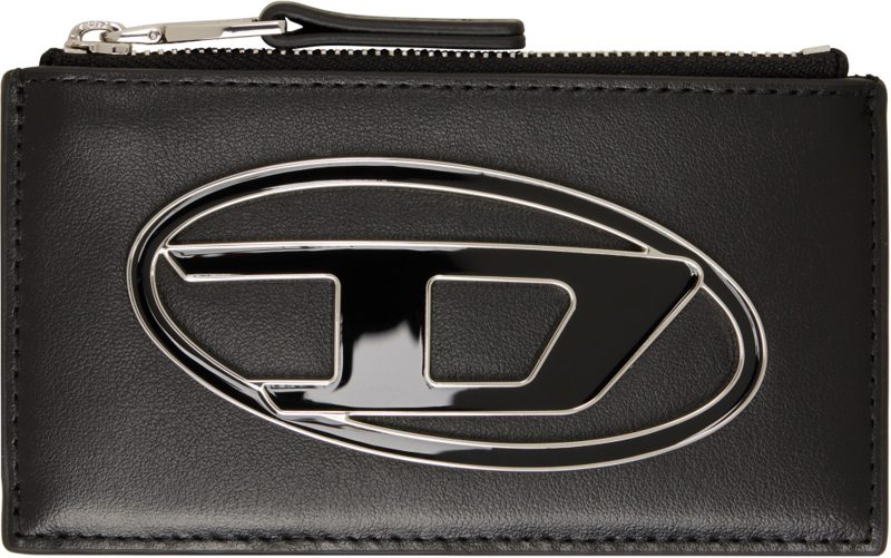 Black Nappa Leather Flat Card Holder 262001F037002