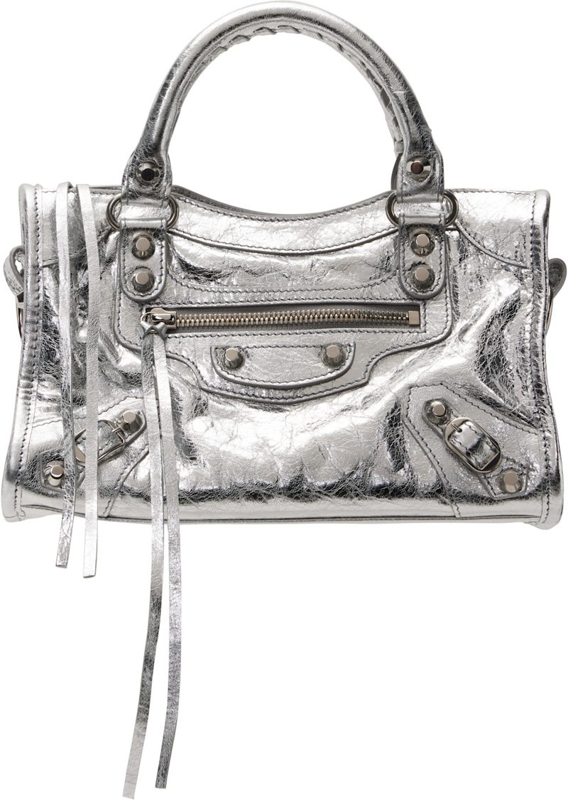 Silver Le City Mini Metallic Lamb Leather Bag 261342F048015