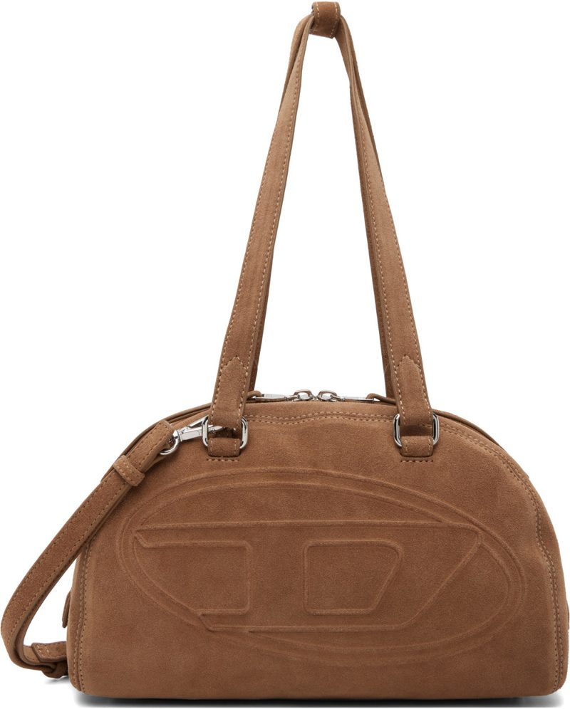 Beige 1DR Dome Oval D Logo Suede Shoulder Bag 262001F048033