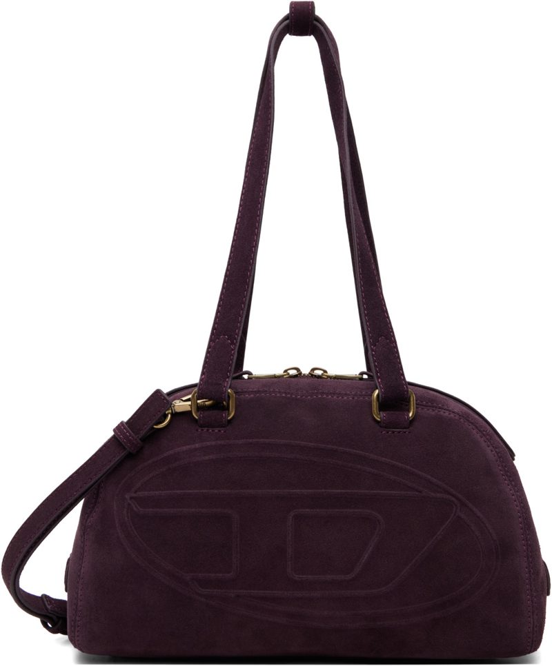 Purple 1DR Dome Oval D Logo Suede Shoulder Bag 262001F048034
