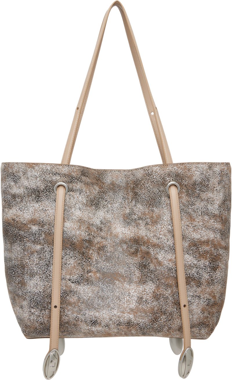 Beige & White D-Rop Leather Tote 262001F049000