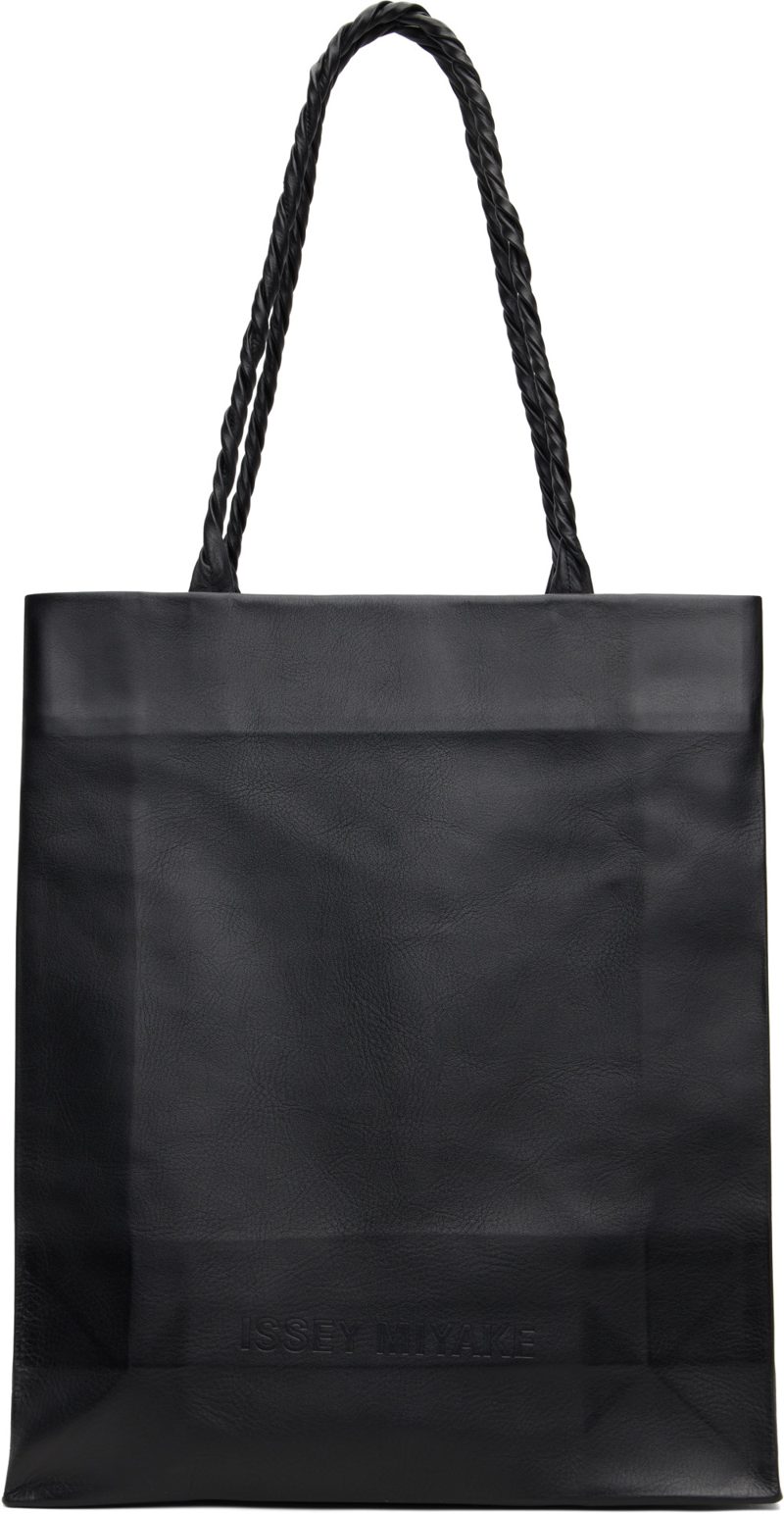 Black Leather Paper Bag 262809F048000