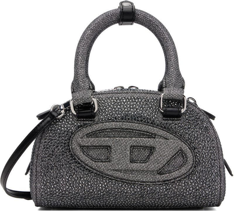 Gray 1DR Dome Crystal Lurex Small Bowling Bag 262001F046001