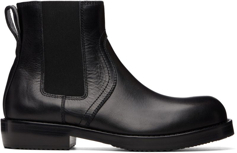 Black Buffed Leather Chelsea Boots 262358M223002