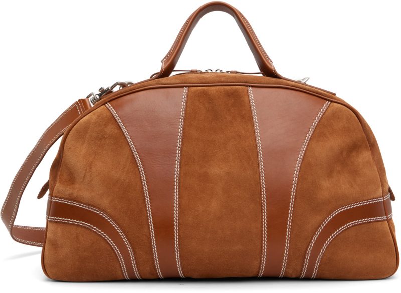Tan Suede Duffle Bag 262358M169003