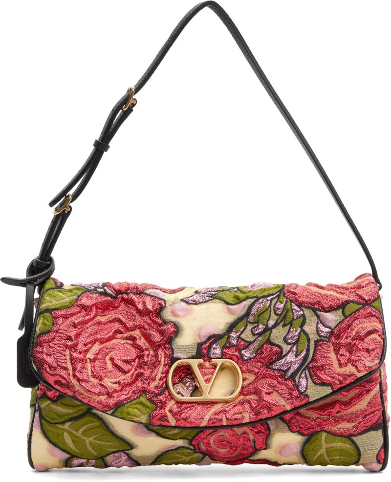 Garavani Beige & Red DeVain Small Shoulder Bag 262807F048039