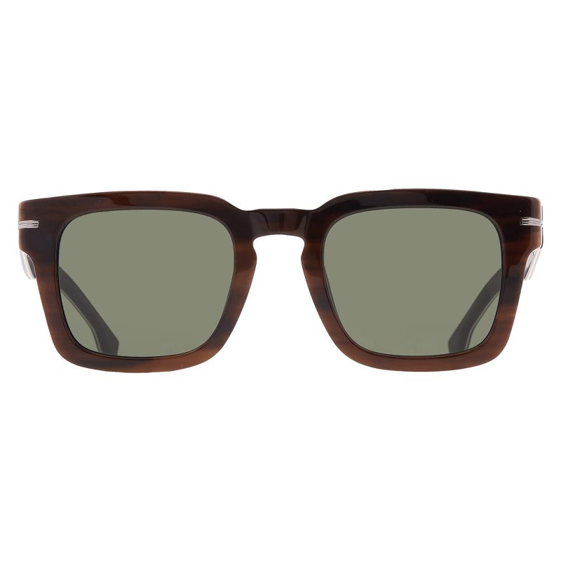 Hugo [보스] Green Square Mens Sunglasses [보스] 1625/S 08AS/QT 50_Striped Brown Black