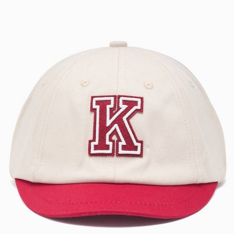 K Embroidered Baseball Cotton Cap_Cherry