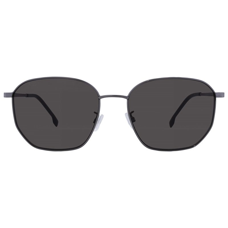 Hugo [보스] Grey Geometric Mens Sunglasses [보스] 1673/F/SK 0KJ1/IR 57_Dark Ruthenium