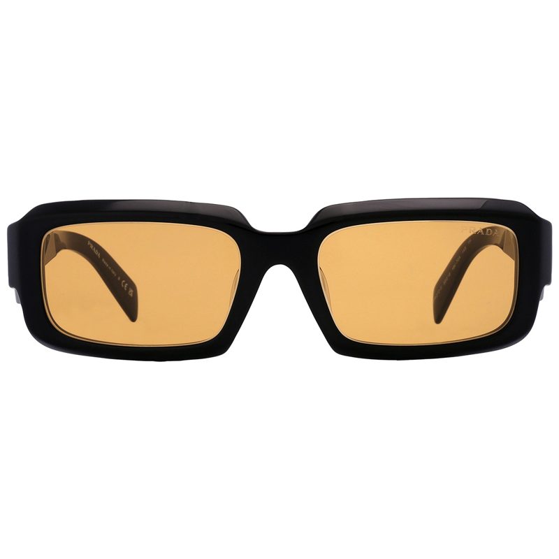 Yellow Rectangular Mens Sunglasses PR 27ZSF 16K70A 55