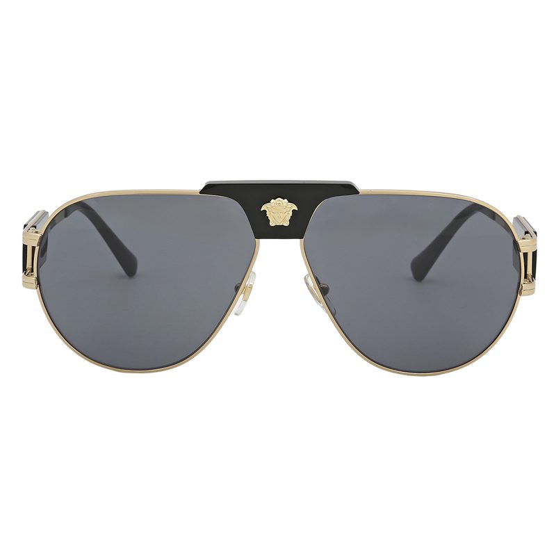 Dark Grey Pilot Mens Sunglasses VE2252 100287 63_Gold