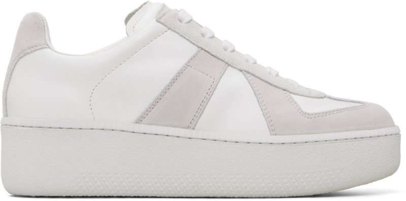 White & Taupe Replica Wedge Sneakers 262168F128026