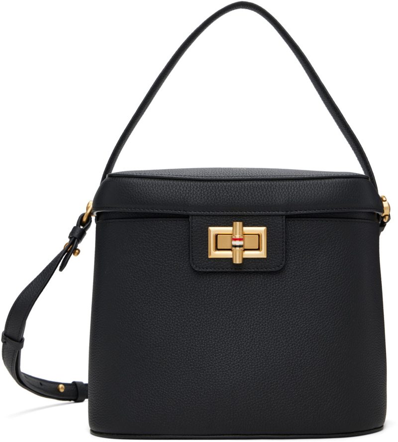 Black Soft Pebble Grain Box Bag 271381F048000