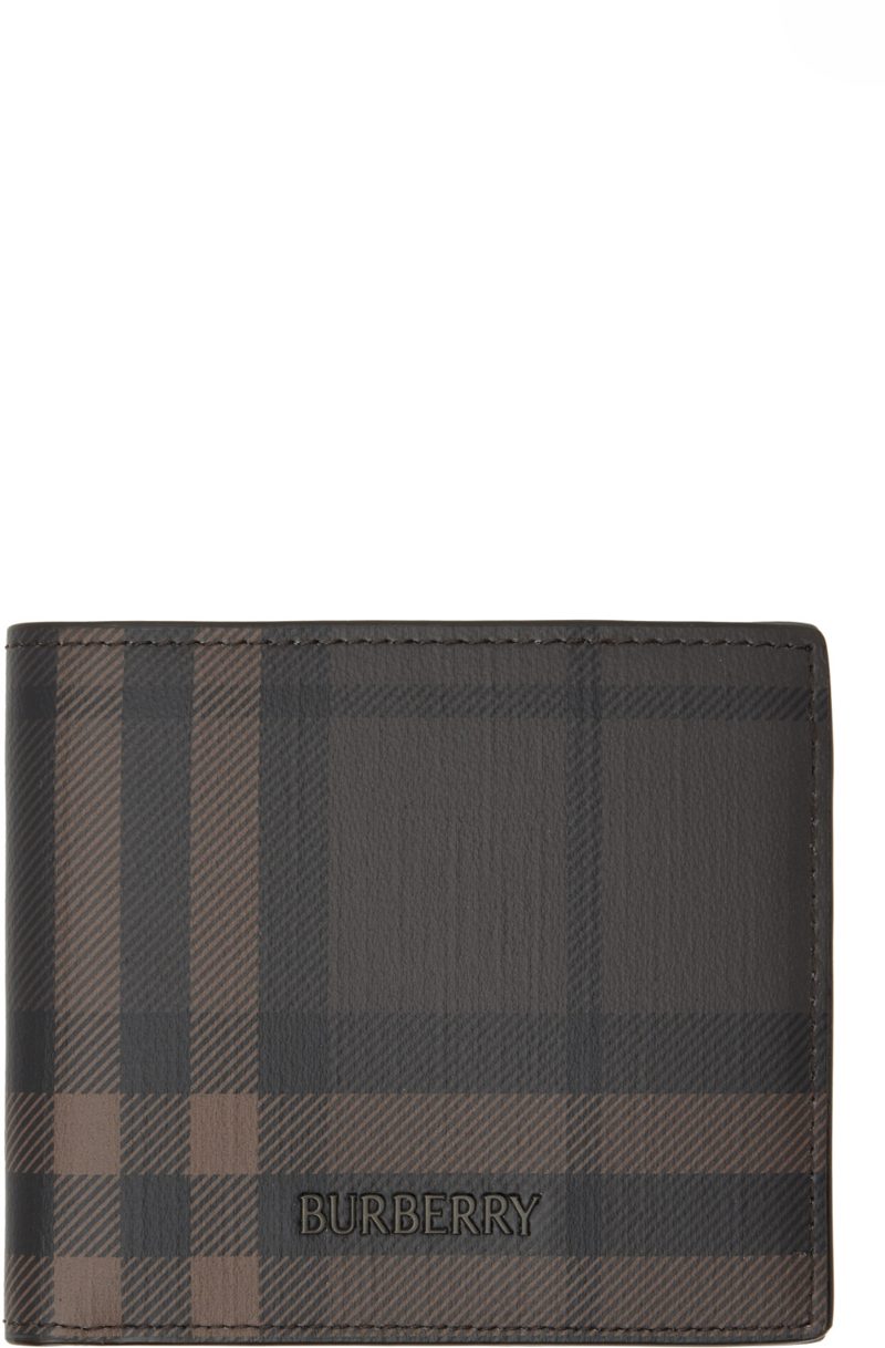 Brown City Check Bifold Wallet 262376M164009