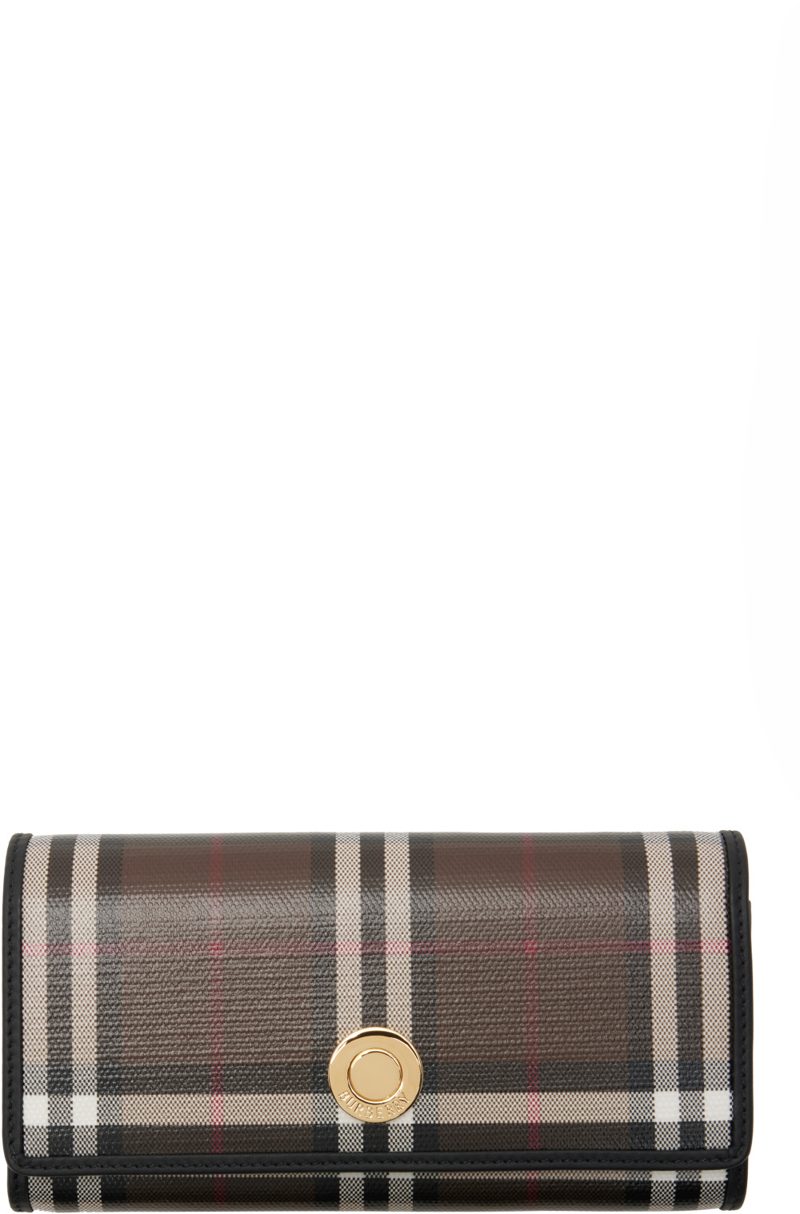 Brown Check Continental Wallet 262376F040002