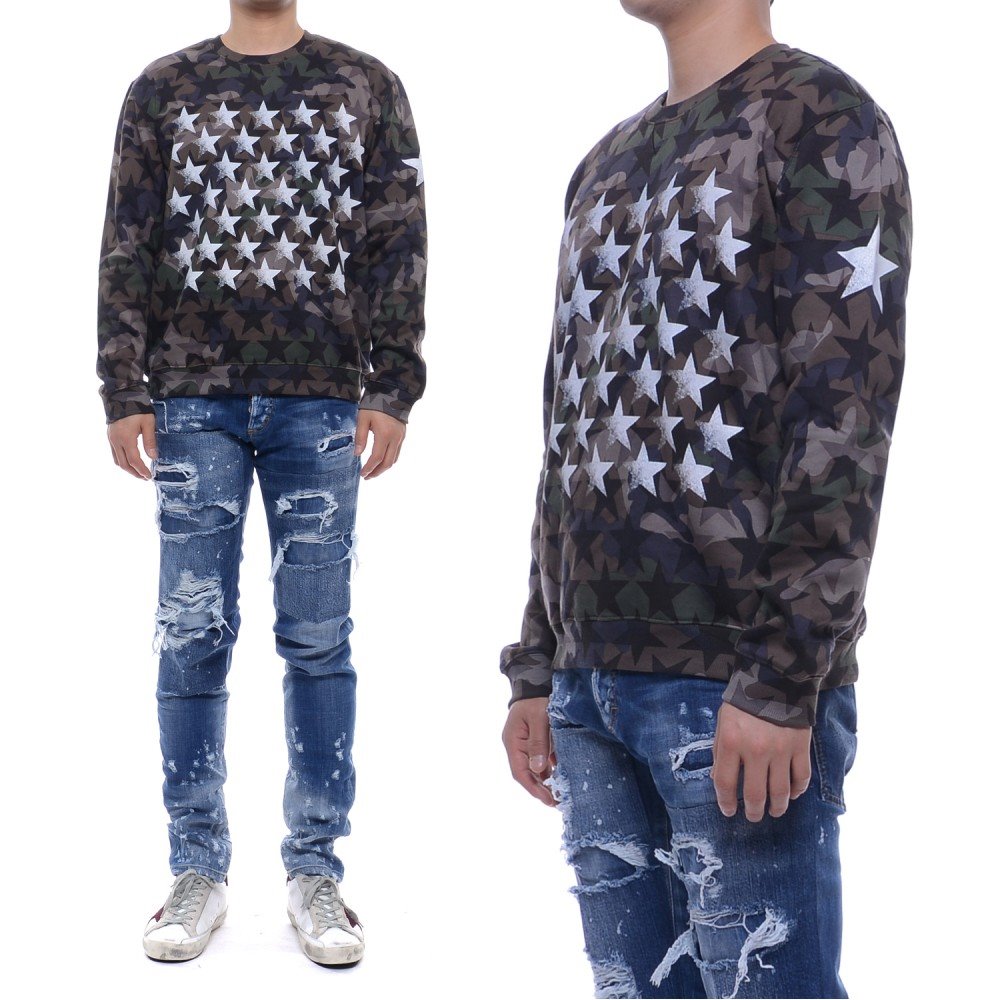 17SS 남성 스타 프린팅 맨투맨 티셔츠 (MV3MF04N_47W_F69_17S)