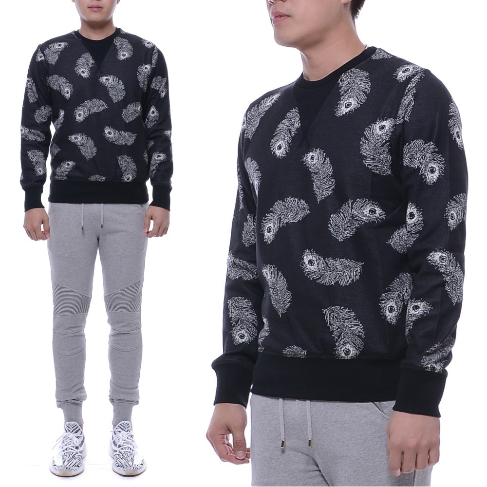 17FW 남성 깃터패턴 맨투맨 티셔츠 (464056_QJX35_1080_17F)
