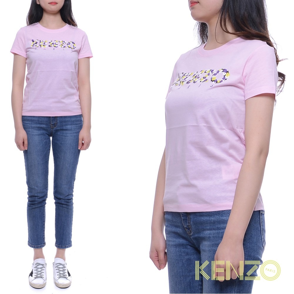 18SS 여성 플라워 로고 반팔 티셔츠 (2TS721_990_32_18S)