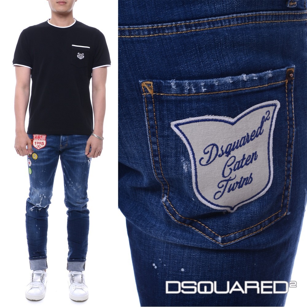 18SS 남성 와펜패치 데미지워싱 쿨가이진 (S74LB0327_S30342_470_18S)